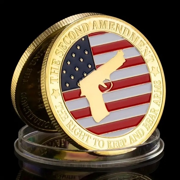 🇺🇸2nd Amendment Right To Bear Arms Samuel Adams Encased Gold Collector Coin! - Picture 2 of 8